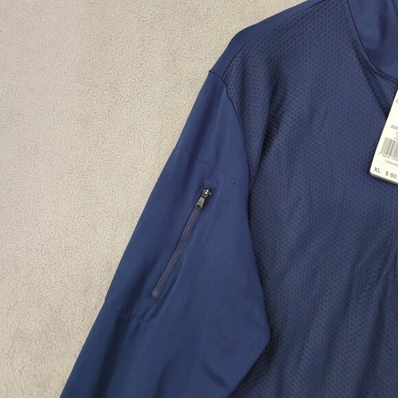 NWT Adidas UPF 50 Mens XL Navy Golf Sweatshirt Mock Pullover JCT - Picture 7 of 10